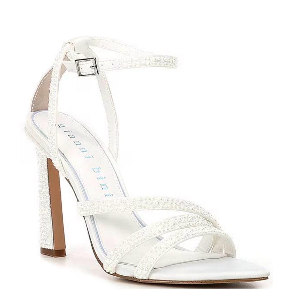 Gianni Bini Elegant White Embellished Heels